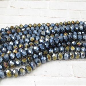 Hematite Crystal 8x6mm Rondelle Beads Full Strand Jewelry Making Supplies